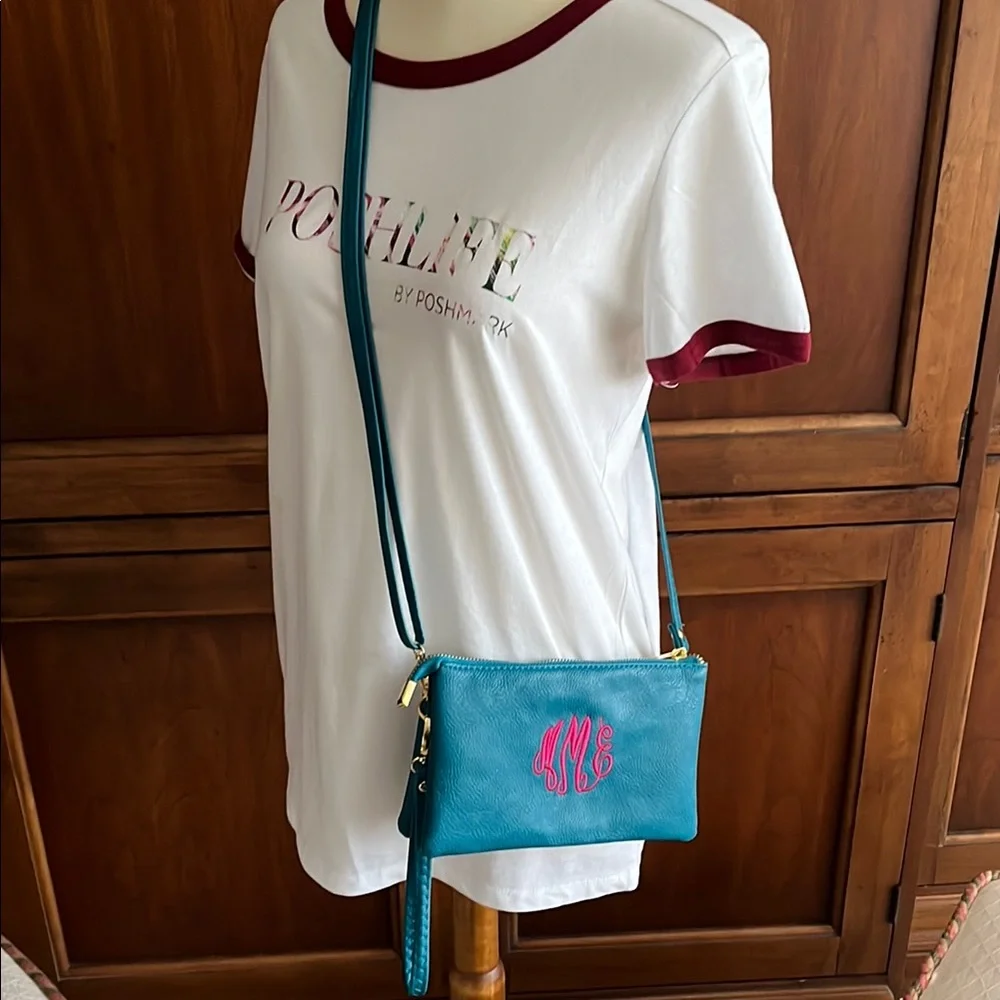 Blue Wristlet Clutch/Crossbody Bag NWOT - Picture 15 of 16
